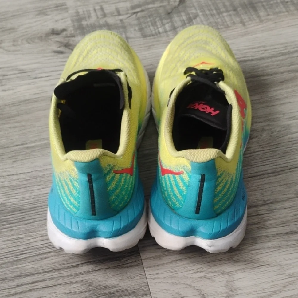 Hoka Mach 5 Sneakers in Yellow and Teal Women's Size 6.5B - Picture 7 of 12
